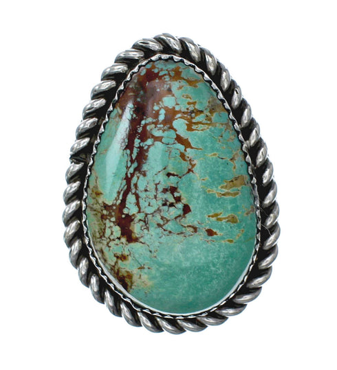 American Indian Genuine Sterling Silver Kingman Turquoise Ring Size 9-1/4 NN20202